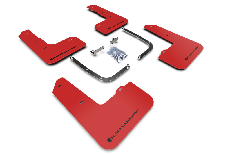 Hyundai Veloster N Mud Flap Kit - Rally Armor - UR Series - Red - `19-`22